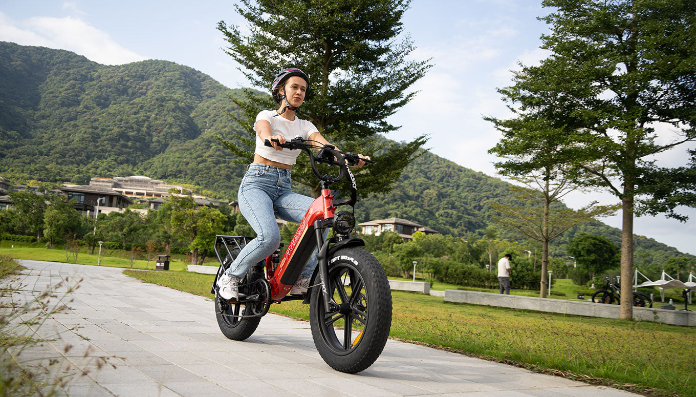 Rocky Step-Thru ebike riding