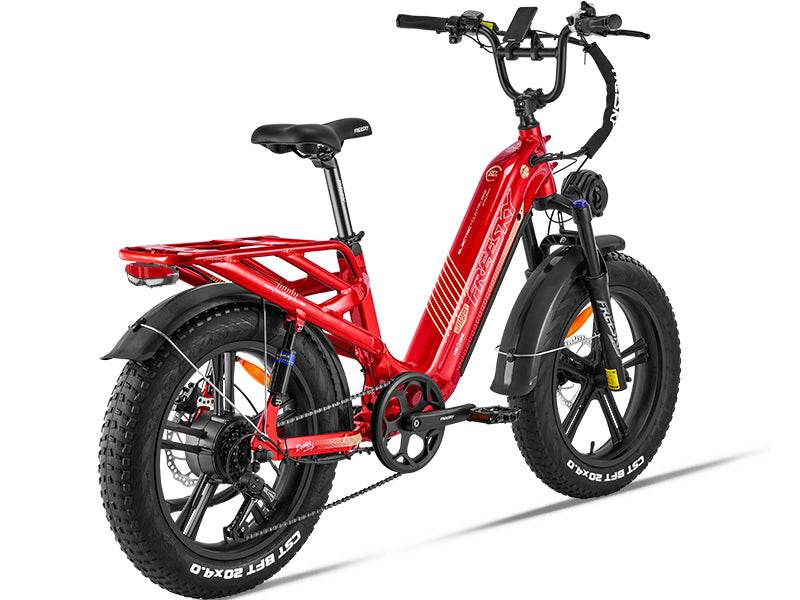red electric bicycles 2500W Peak Electric Step Thru Bike Rocky Pro A-320