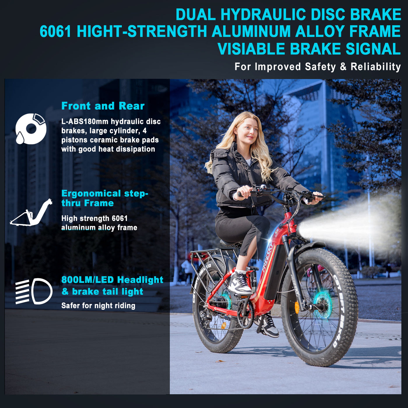 Freesky Electric Step Thru Bike Wild Cat Pro A-340