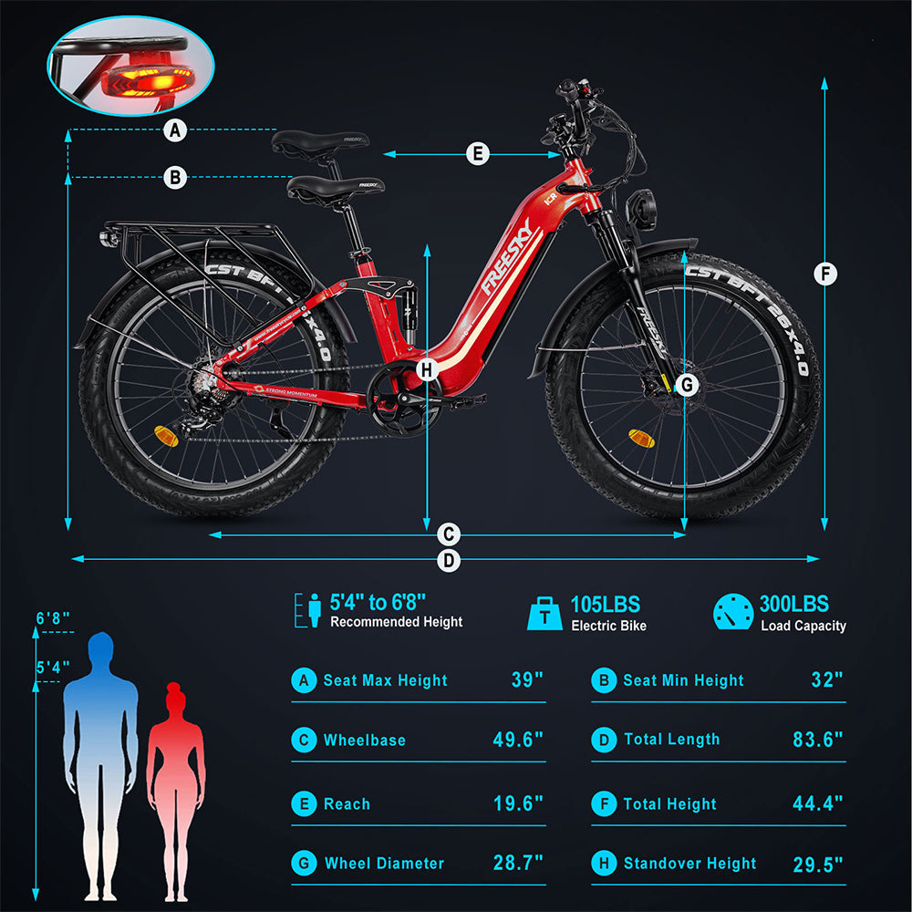 Freesky Electric Step Thru Bike Wild Cat Pro A-340